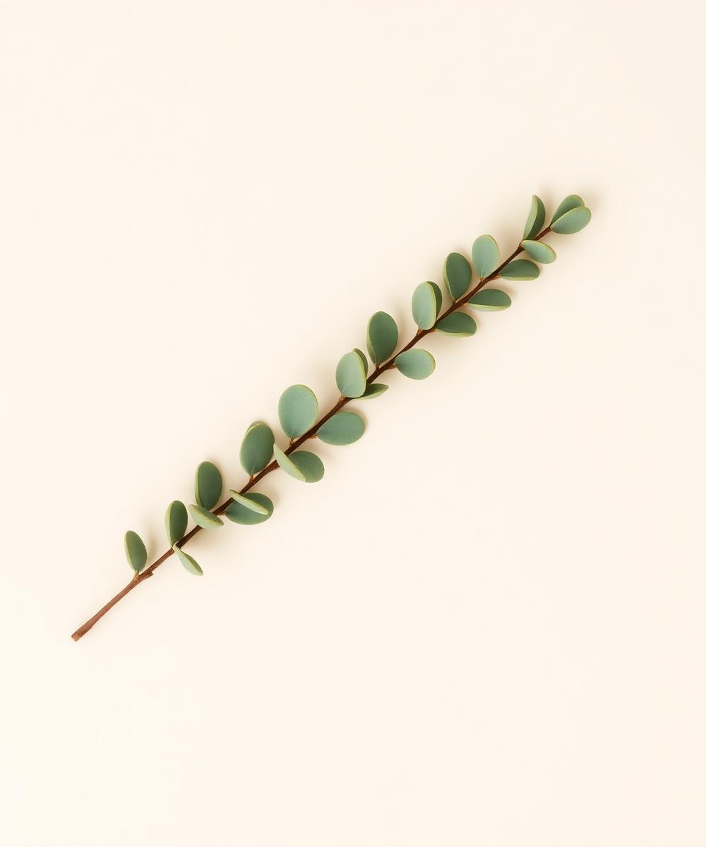 A single sage sprig on cream paper